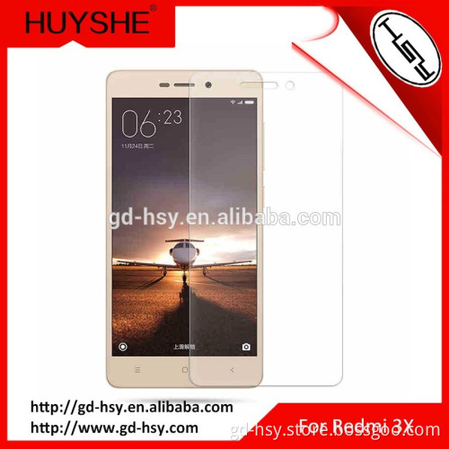 HUYSHE Mobile Phone Smartphone Protector Clear 0.3mm Tempered Glass Screen Film For Xiaomi Redmi 3X 5''
